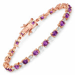 Oval Tennis Bracelet with Diamond Marquise Accents