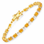 Oval Tennis Bracelet with Diamond Marquise Accents