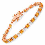 Oval Tennis Bracelet with Diamond Marquise Accents
