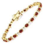 Oval Tennis Bracelet with Diamond Marquise Accents