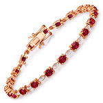 Oval Tennis Bracelet with Diamond Marquise Accents