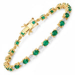 Oval Tennis Bracelet with Diamond Marquise Accents