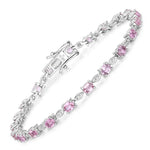 Oval Tennis Bracelet with Diamond Marquise Accents