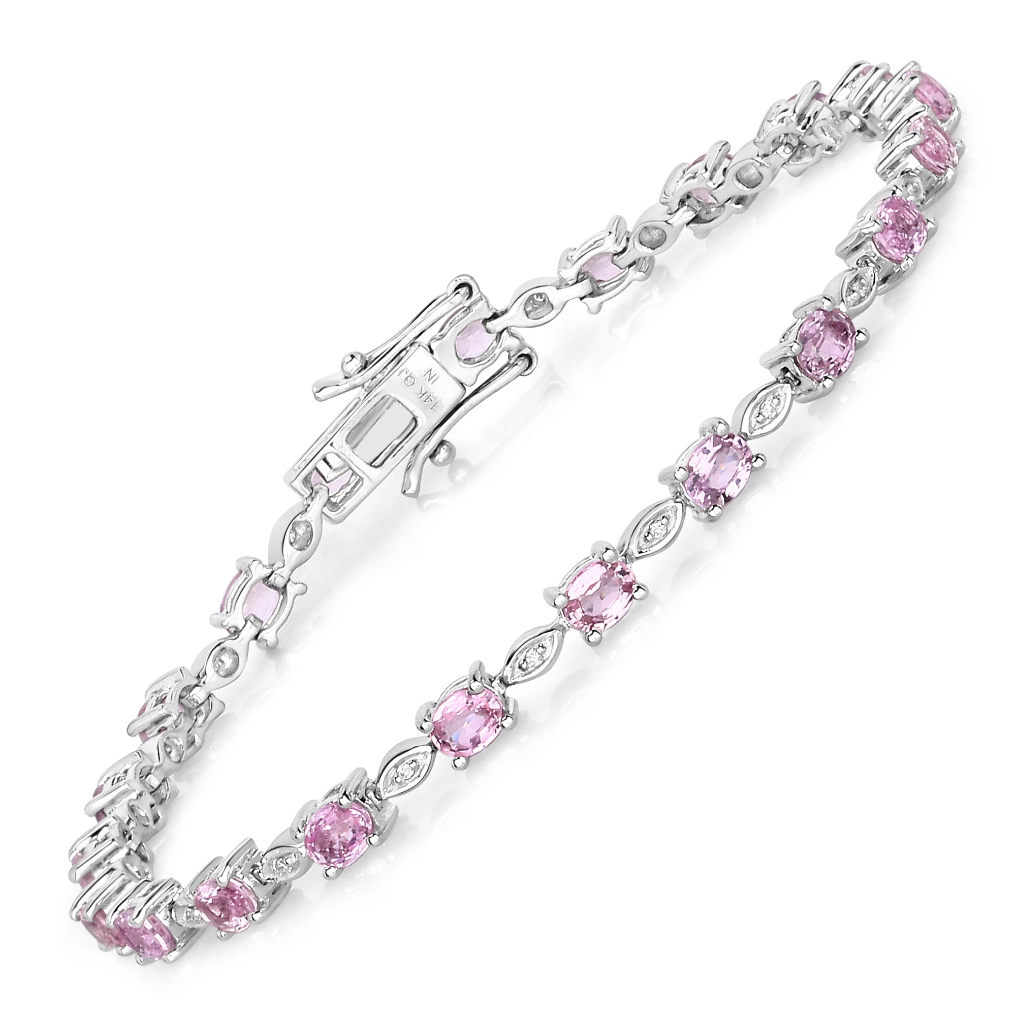Oval Tennis Bracelet with Diamond Marquise Accents