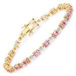 Oval Tennis Bracelet with Diamond Marquise Accents