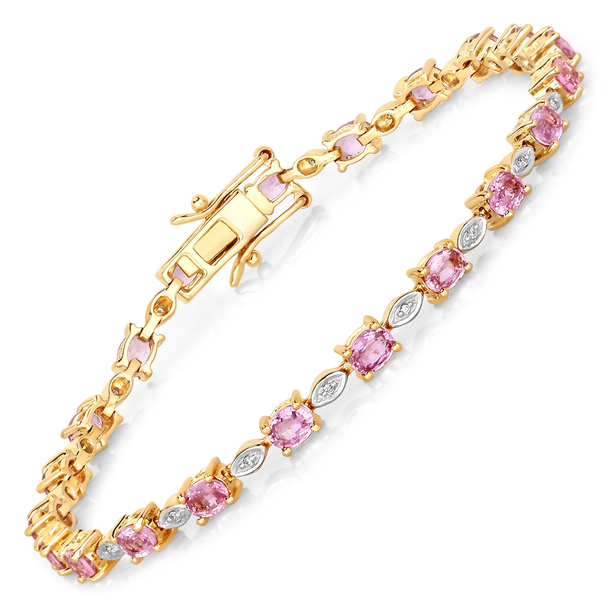 Oval Tennis Bracelet with Diamond Marquise Accents