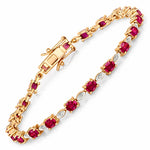 Oval Tennis Bracelet with Diamond Marquise Accents
