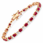 Oval Tennis Bracelet with Diamond Marquise Accents
