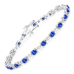 Oval Tennis Bracelet with Diamond Marquise Accents