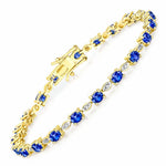 Oval Tennis Bracelet with Diamond Marquise Accents