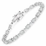 Oval Tennis Bracelet with Diamond Marquise Accents