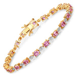 Oval Tennis Bracelet with Diamond Marquise Accents