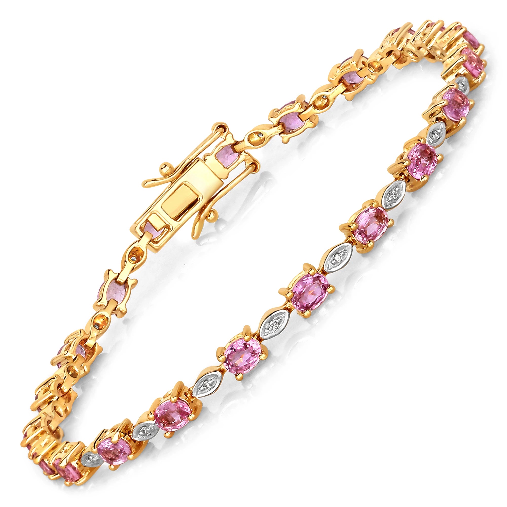 Oval Tennis Bracelet with Diamond Marquise Accents