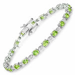 Oval Tennis Bracelet with Diamond Marquise Accents