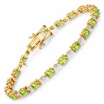 Oval Tennis Bracelet with Diamond Marquise Accents