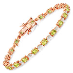 Oval Tennis Bracelet with Diamond Marquise Accents