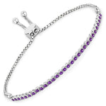 Round Bezel Set Adjustable Bracelet