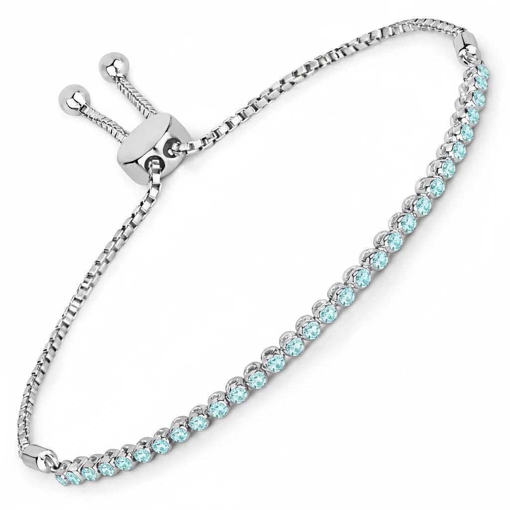 Round Bezel Set Adjustable Bracelet