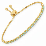 Round Bezel Set Adjustable Bracelet