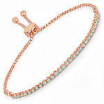 Round Bezel Set Adjustable Bracelet