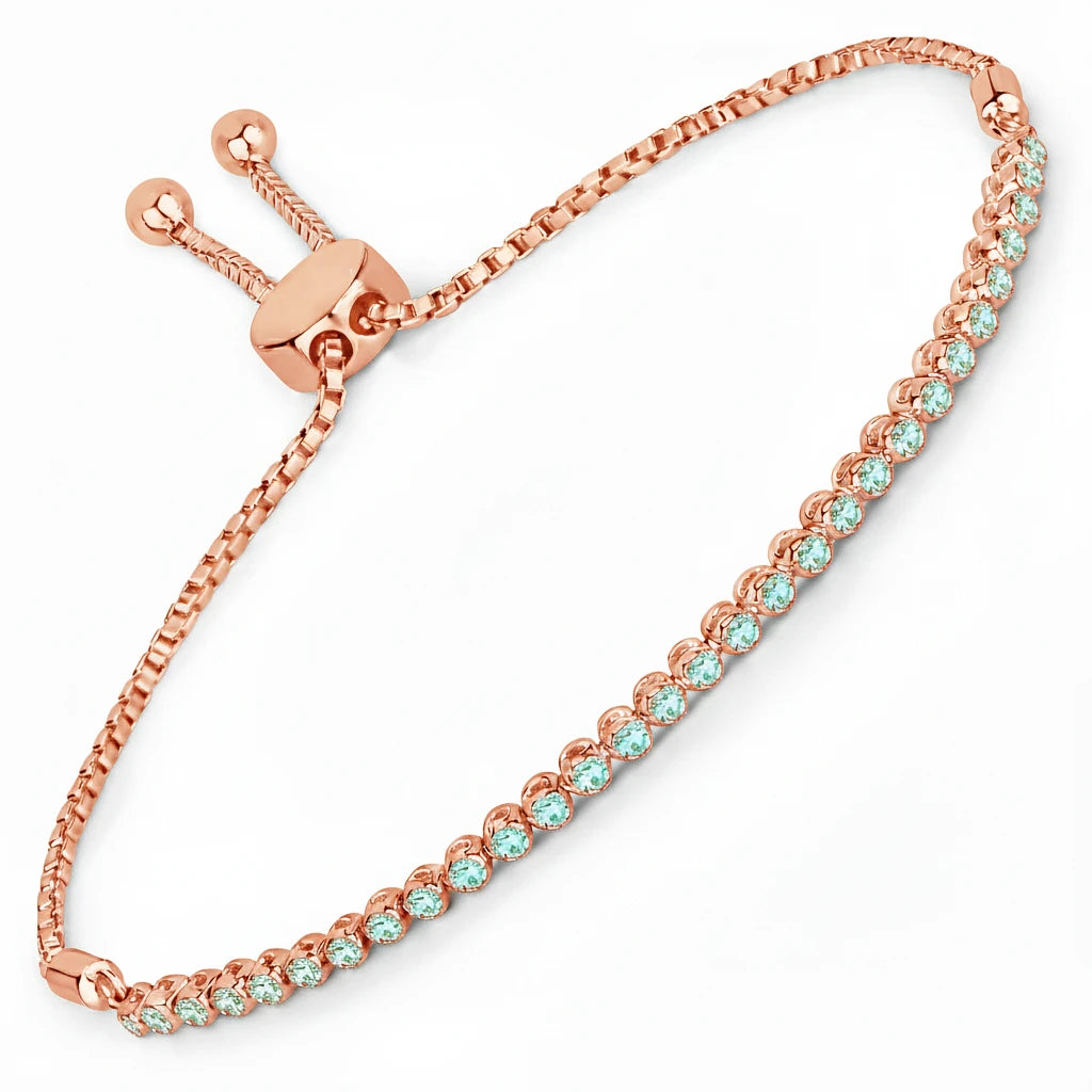 Round Bezel Set Adjustable Bracelet