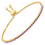Round Bezel Set Adjustable Bracelet