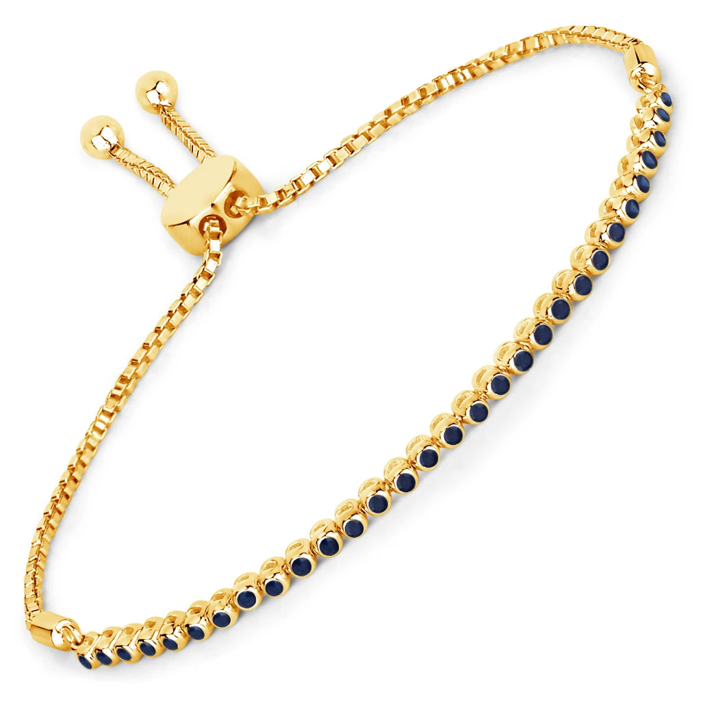 Round Bezel Set Adjustable Bracelet