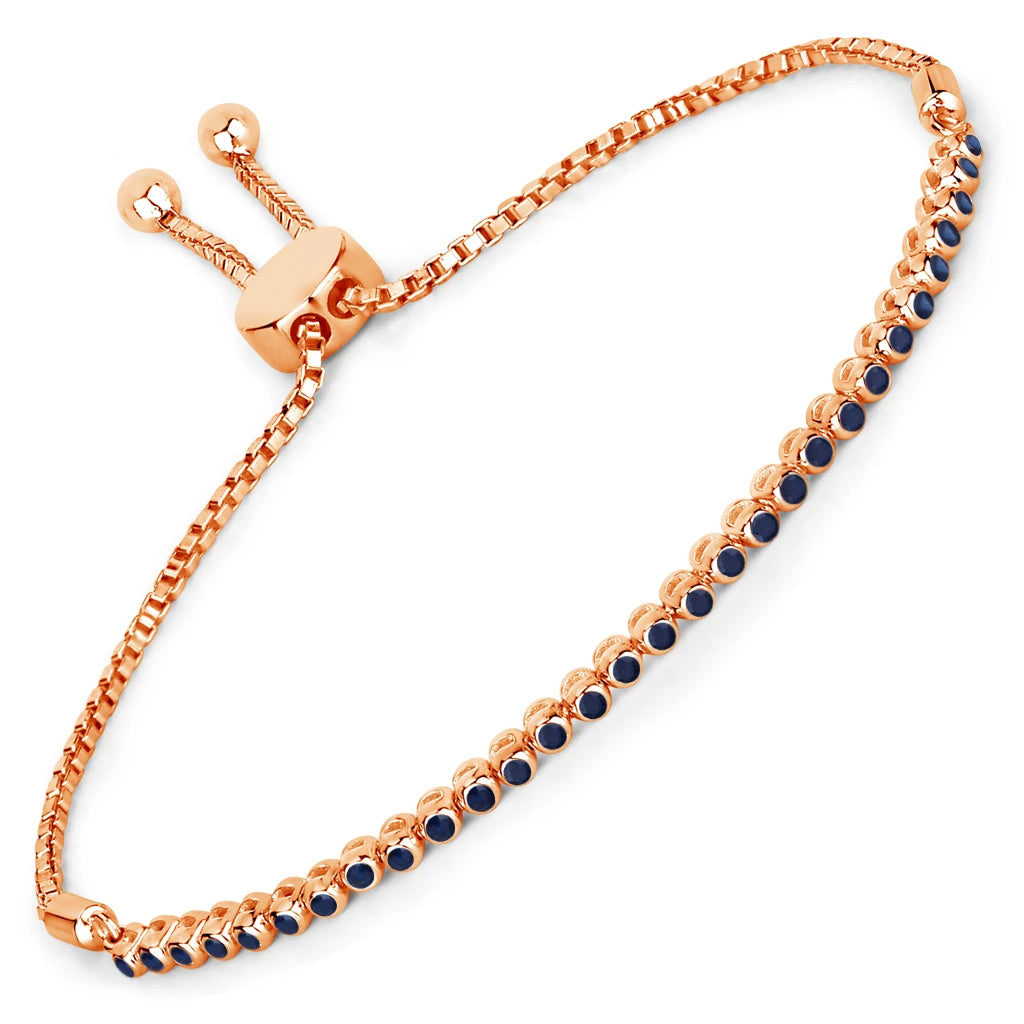 Round Bezel Set Adjustable Bracelet
