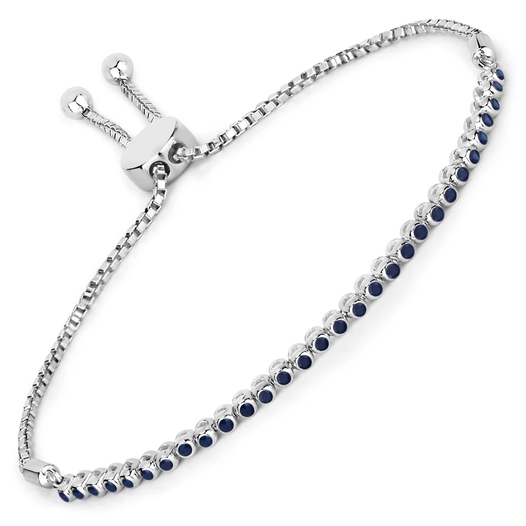 Round Bezel Set Adjustable Bracelet