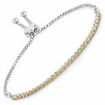 Round Bezel Set Adjustable Bracelet
