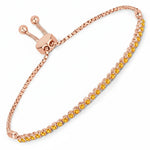 Round Bezel Set Adjustable Bracelet