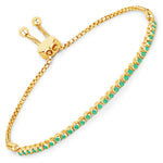 Round Bezel Set Adjustable Bracelet