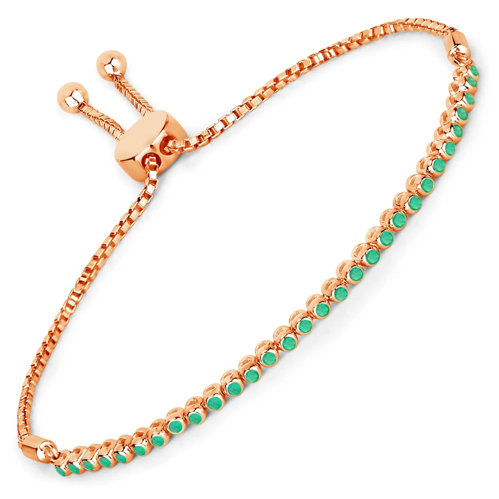 Round Bezel Set Adjustable Bracelet