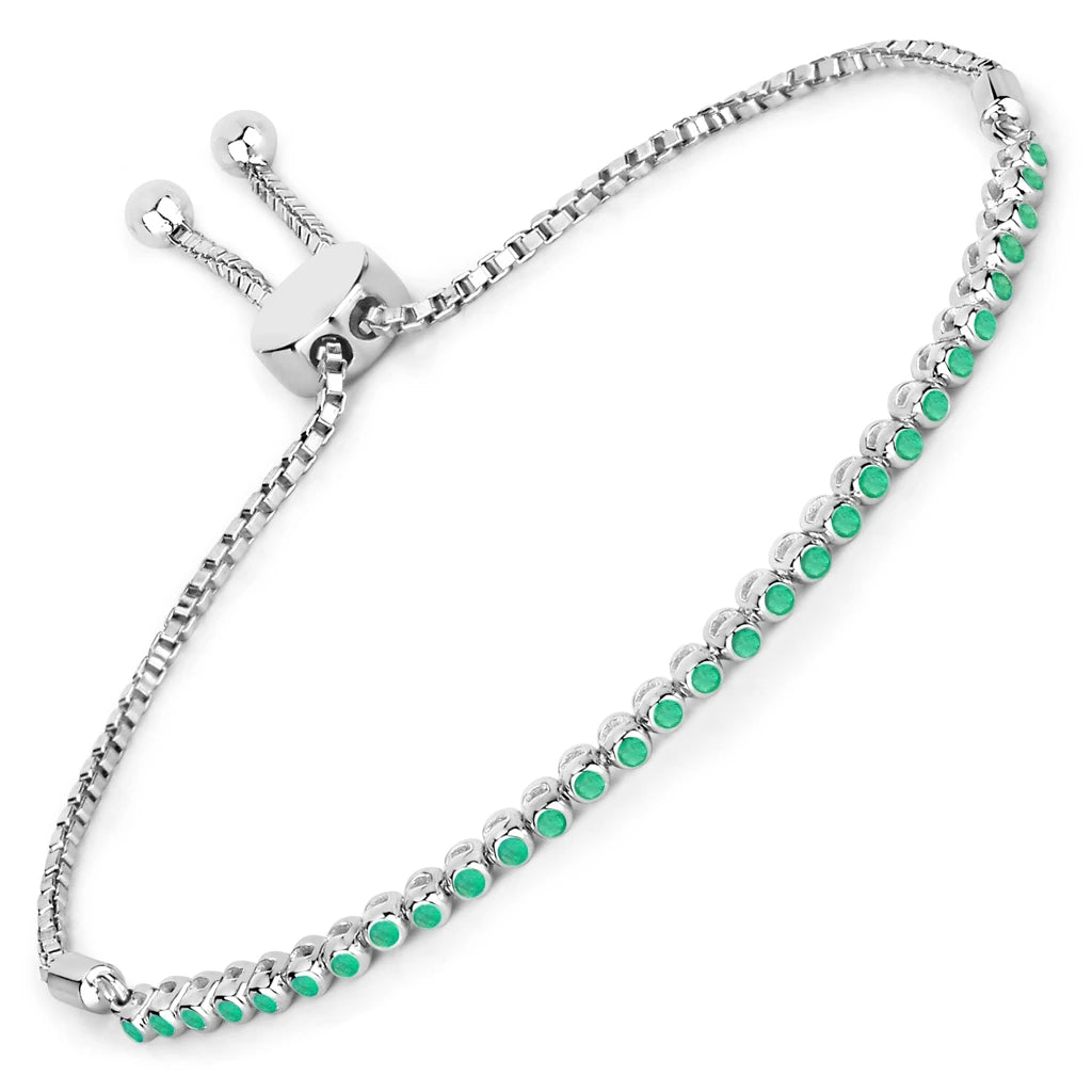 Round Bezel Set Adjustable Bracelet