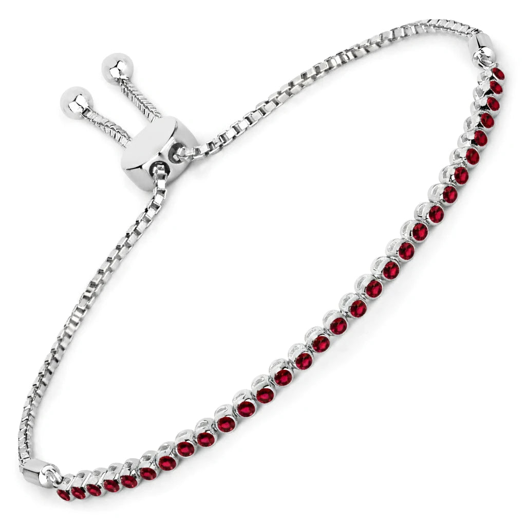 Round Bezel Set Adjustable Bracelet