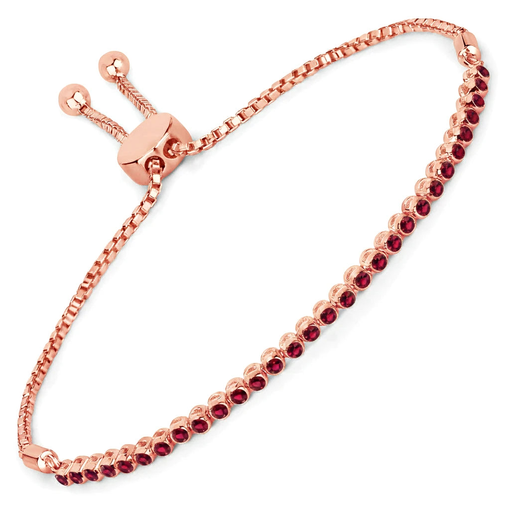Round Bezel Set Adjustable Bracelet