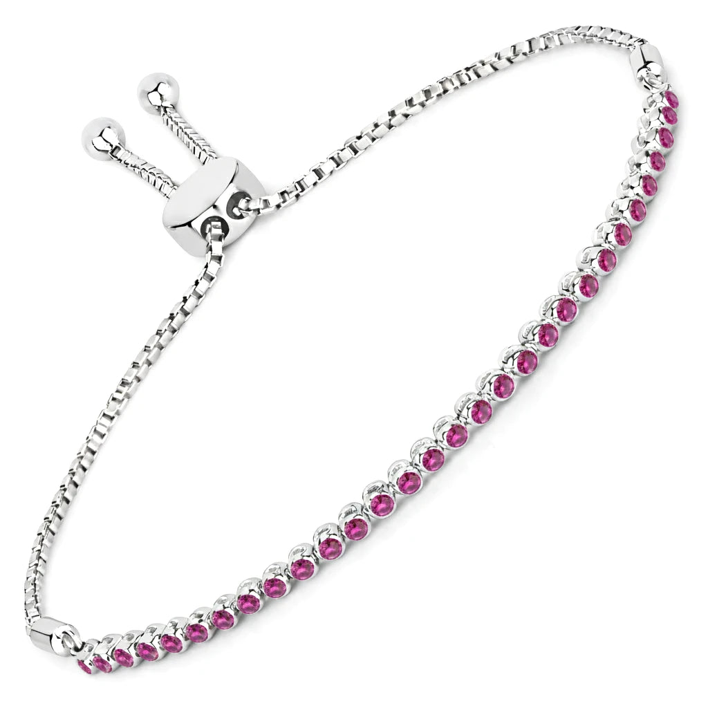 Round Bezel Set Adjustable Bracelet