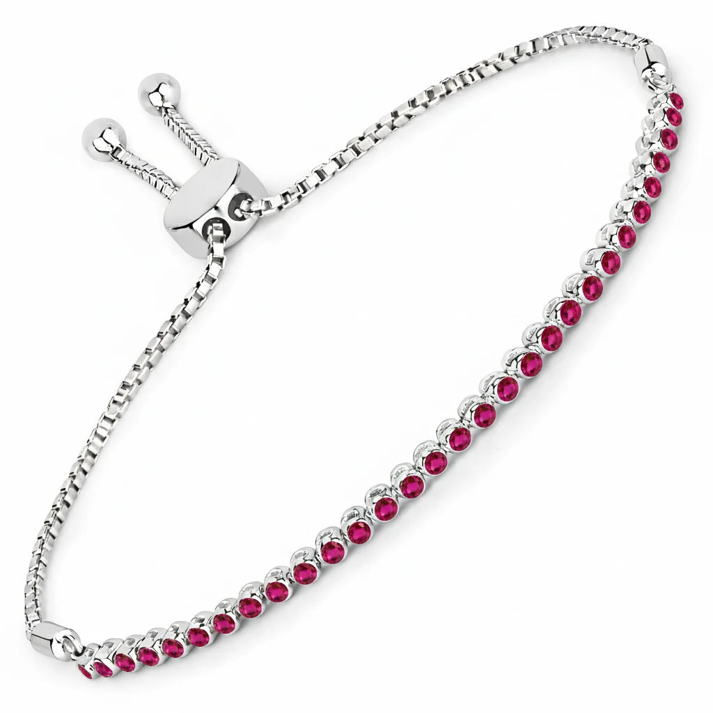 Round Bezel Set Adjustable Bracelet