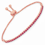 Round Bezel Set Adjustable Bracelet