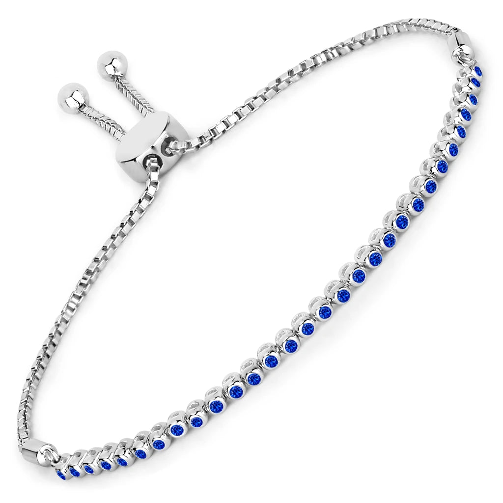 Round Bezel Set Adjustable Bracelet