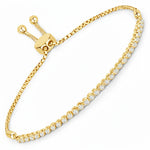 Round Bezel Set Adjustable Bracelet