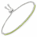 Round Bezel Set Adjustable Bracelet