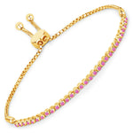 Round Bezel Set Adjustable Bracelet