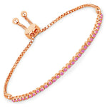 Round Bezel Set Adjustable Bracelet