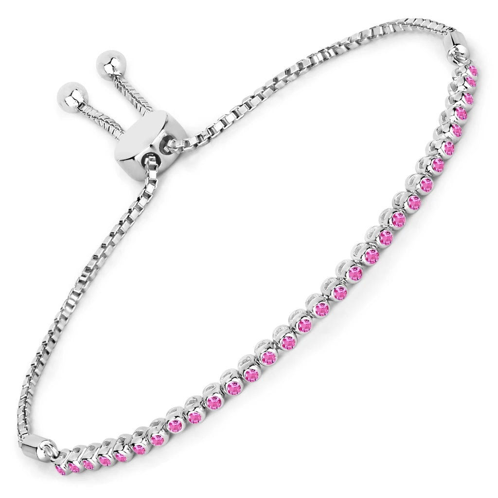 Round Bezel Set Adjustable Bracelet