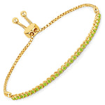 Round Bezel Set Adjustable Bracelet