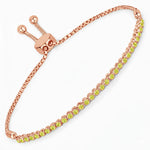 Round Bezel Set Adjustable Bracelet