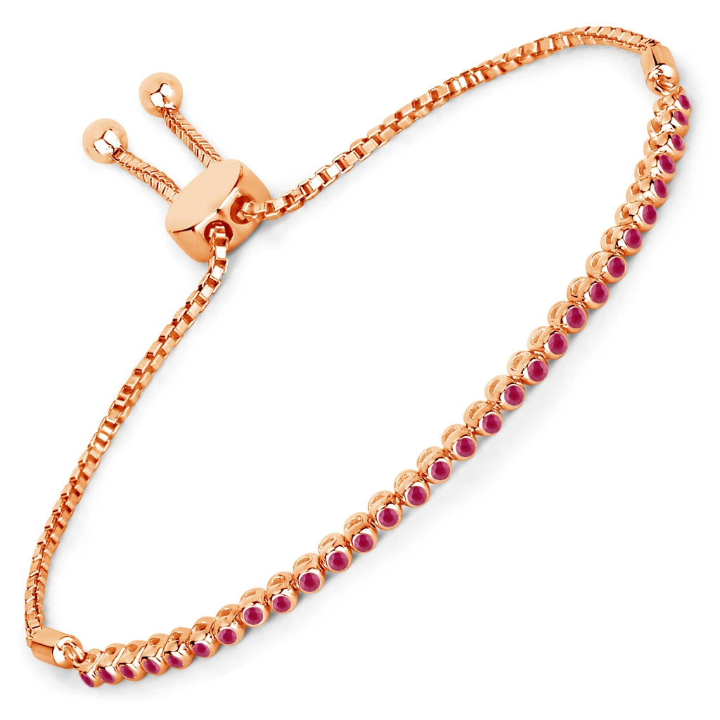 Round Bezel Set Adjustable Bracelet