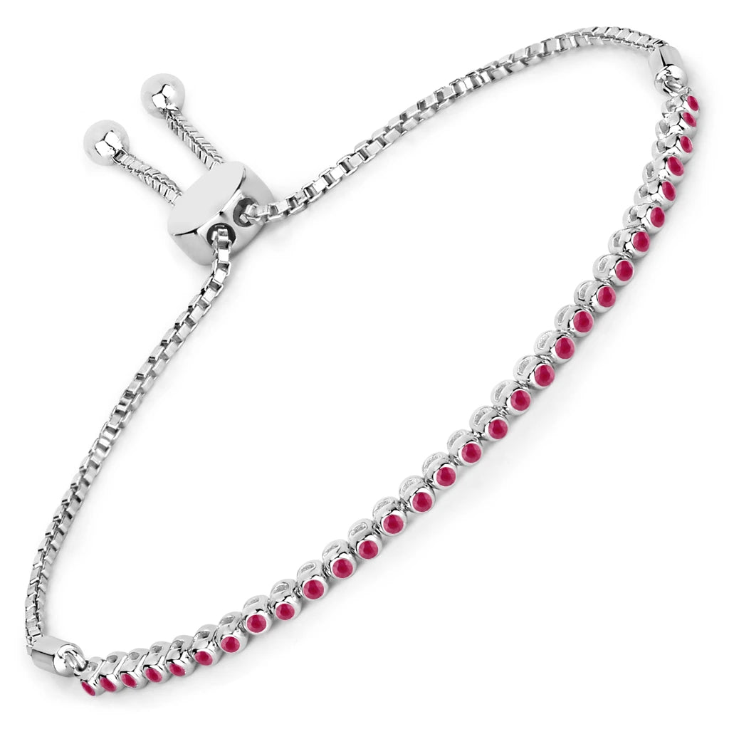 Round Bezel Set Adjustable Bracelet