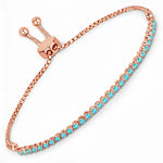 Round Bezel Set Adjustable Bracelet